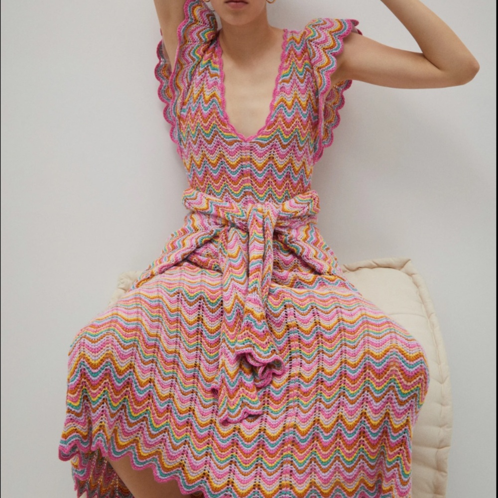 Derek Lam Spring 2023 Ready to Wear - Rainbow Crochet Dress - Small